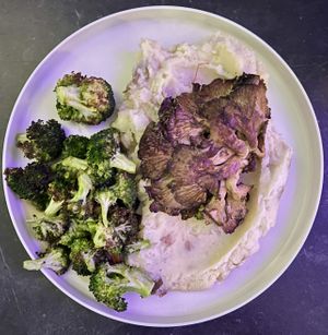 Mushroom steak   at Urban Vegan Roots in Queens