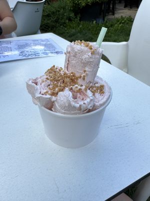 Strawberry, banana, coconut & orange  at La Era de Ara in Torla-ordesa