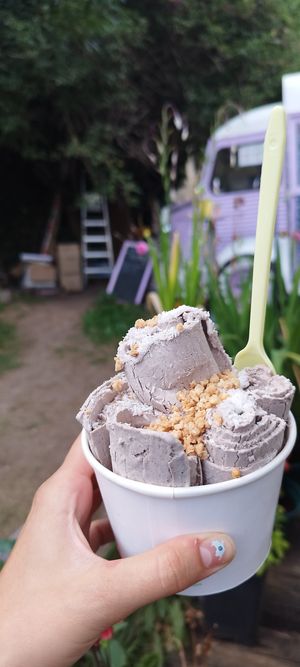Helado de oreo y avellana, con topping de coco y almendritas at La Era de Ara in Torla-ordesa