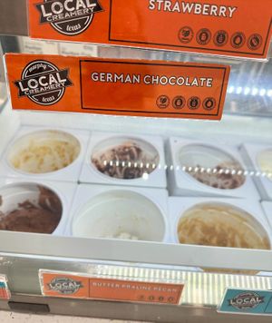 Orange = vegan flavors  at Local Creamery in Plano
