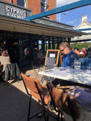 Outside dining area   at Cyprus Avenue in Belfast