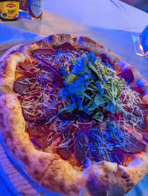 Vegan pizza. at Bendita Madera Pizzeria in Guadalajara