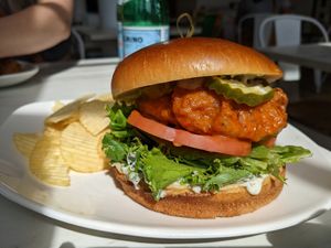 Buffalo chicken sandwich at Strong Hearts in Buffalo