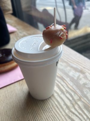 White mocha  at Dough Joy in Seattle