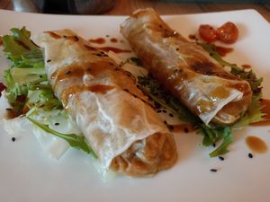 Rollets de verdures at Hostal de l'Aigua in Sant Llorenc De La Muga