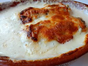 Canelons de bolets at Hostal de l'Aigua in Sant Llorenc De La Muga