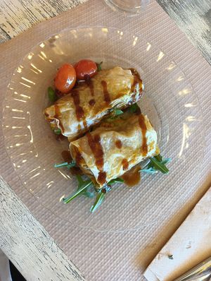 Rollitos de verduras at Hostal de l'Aigua in Sant Llorenc De La Muga