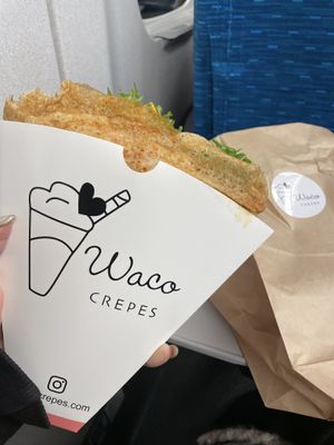in shinkan-sen. Lol #Veganuary at Waco Crepes  in Kyoto