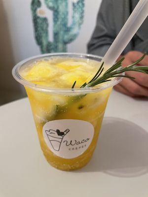 Passion fruit tea  at Waco Crepes  in Kyoto