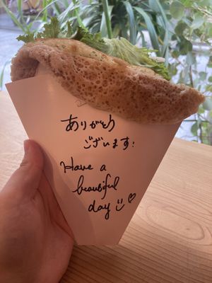 Avocado and cheese crepe  at Waco Crepes  in Kyoto