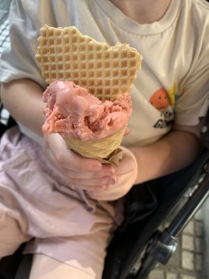 Strawberry Love cone  at Plan(e)t Ice Cream in Athens