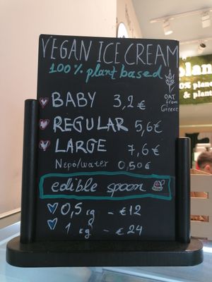 Pricing system at Plan(e)t Ice Cream in Athens