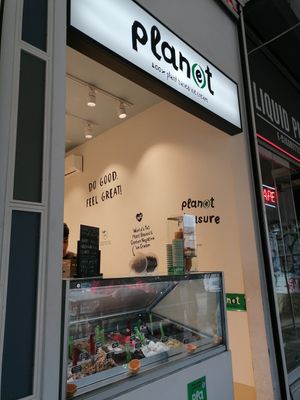 Shop front on the street at Plan(e)t Ice Cream in Athens