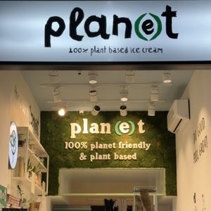 Their sign   at Plan(e)t Ice Cream in Athens