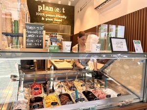 What’s the scoop…you’re going to pick?   at Plan(e)t Ice Cream in Athens