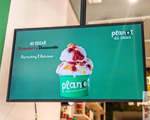 Strawberry cheesecake at Plan(e)t Ice Cream in Athens