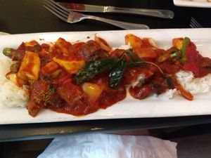 Baked vegetable Ratatouille at The Blu Moon Bistro in Ludington