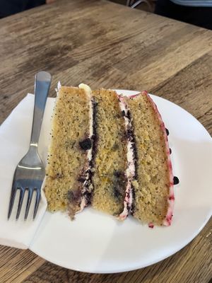 Lemon and blueberry cake  at 2 Love Tea And Coffee House in South West London