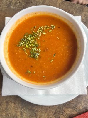 Pomodoro soup  at Casa Antica in Heiligenblut Am Grossglockner