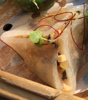 Mushroom dumpling   at Tàn Chá Restaurant  in Dubai