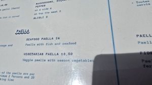 Vegetarian paella on menu at Cheers Playa in Lestartit
