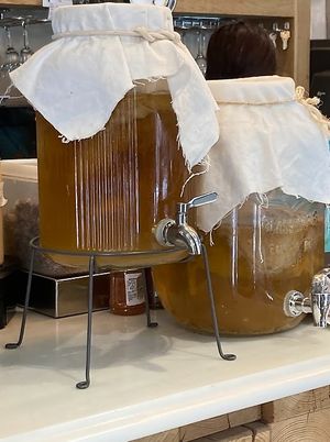 Homemade kombucha at EatMyTrip Brunch & Dinner Madrid in Madrid