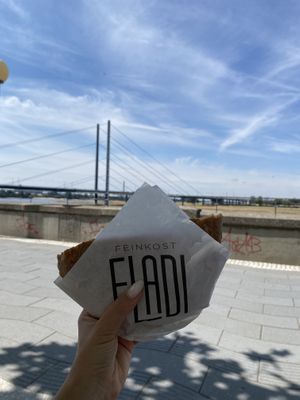 Vegan hummus sandwich  at Feinkost Fladi in Dusseldorf