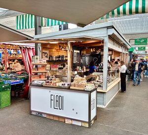 The stall at Feinkost Fladi in Dusseldorf