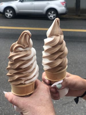 Chocolate vanilla soft serve!  at Food Fight Vegan Grocery - Stark in Portland