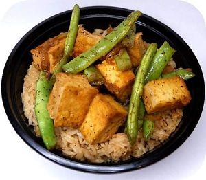 Tofu and rice at Taste Of Manila in Indianapolis