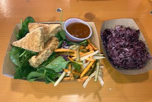 Teriaki tofu and purple rice at Silo Food Truck in Ithaca