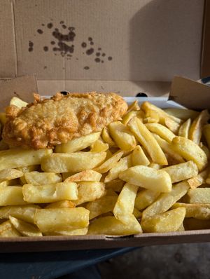 Vegan fish and Chips at Lighthouse Fisheries of Flamborough in Bridlington
