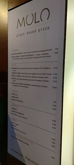 Menu at MOLO in Hannover