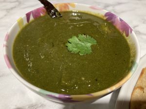 Close up of spinach/potato curry at Jyoti in Sapporo