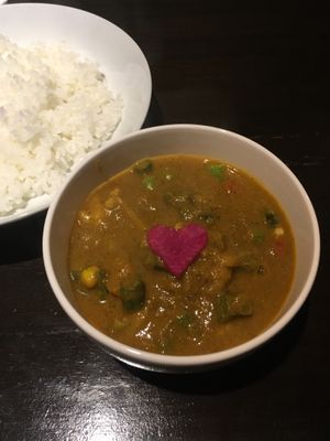 Vegetable curry lunch set at Jyoti in Sapporo