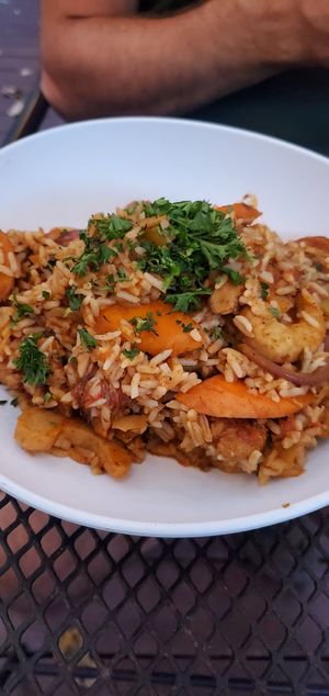 Jambalaya at Vegan A.F. in Brattleboro