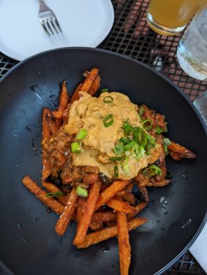 Chili cheez fries at Vegan A.F. in Brattleboro