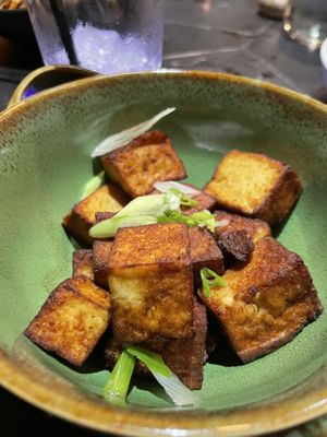 Marinated tofu  at Vegan A.F. in Brattleboro