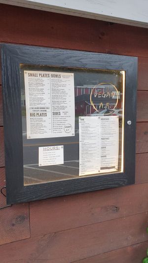 Outside at Vegan A.F. in Brattleboro