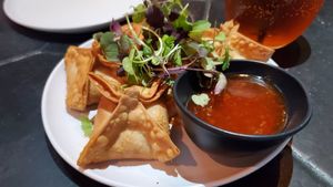 Tofu Rangoons at Vegan A.F. in Brattleboro