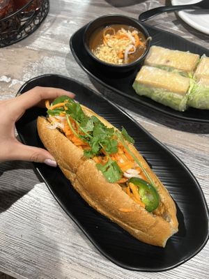 banh mi and spring rolls  at Pho Hut & Grill in Escondido