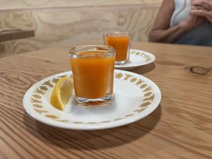 KIMCHEE juice shot  at Seabirds Kitchen in Los Angeles