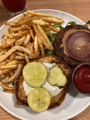 Beet burger   at Seabirds Kitchen in Los Angeles