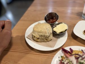 Yo, this rosemary biscuit saved the day!!! GET THE BRUNCH!  at Seabirds Kitchen in Los Angeles