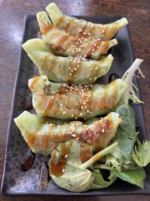 Veggie dumplings   at Alley Cat in Airlie Beach
