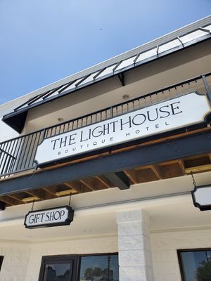 Front entrance at The Lighthouse Hotel Cafe in Port Isabel