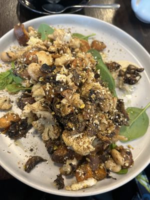 Sautéed cauliflower, I chose for it to be on gluten free toast & without vegan cheese option. Large portion and delicious!   at Paysanne in Woodend