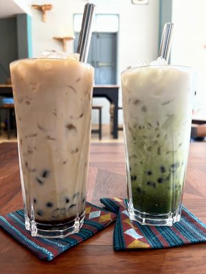 Bubble teas   at The Happy Cat - Veggie Cafe-Restaurant in Luang Prabang