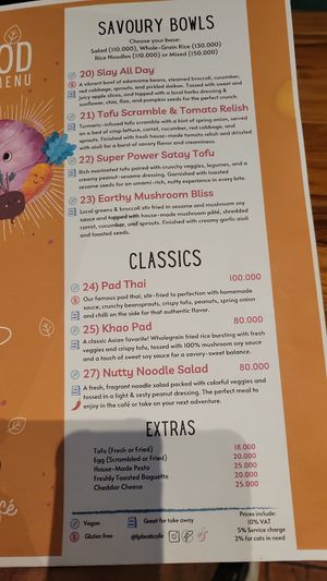 Menu at The Happy Cat - Veggie Cafe-Restaurant in Luang Prabang