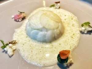 Radish salad with lots of amazing-ness inside.  at TIAN Restaurant in Vienna